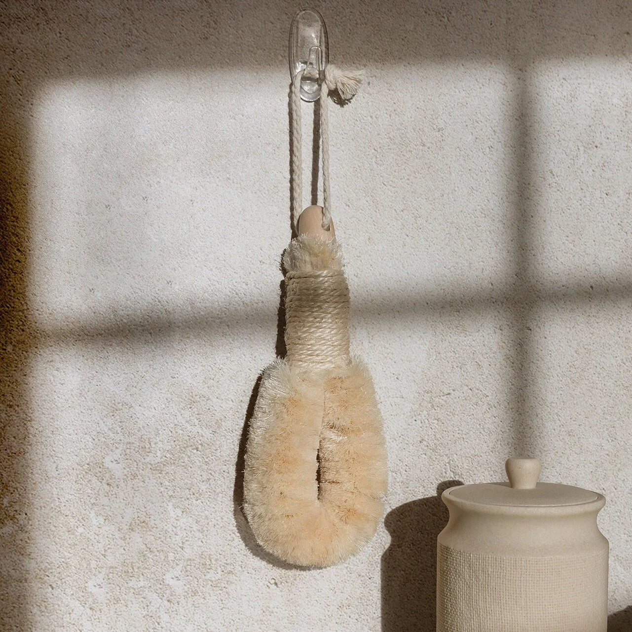 Exfoliating Dry Brush with Handle | Eco-Friendly, Vegan Dry Body Brush for Lymphatic Drainage before Shower