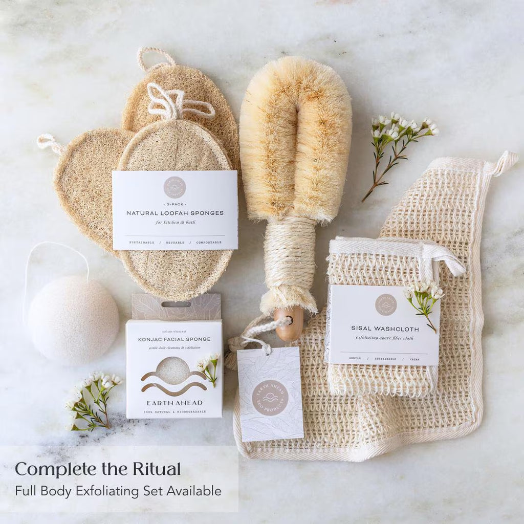 Exfoliating Dry Brush with Handle | Eco-Friendly, Vegan Dry Body Brush for Lymphatic Drainage before Shower