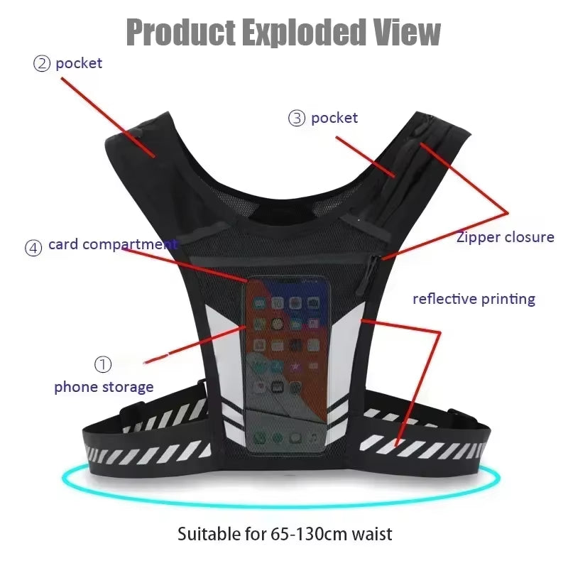 Ultra Light Running Vest with Phone Pocket Water Bottle Holder Breathable Hydration Pack for Outdoor Sports Cycling Hiking Trail